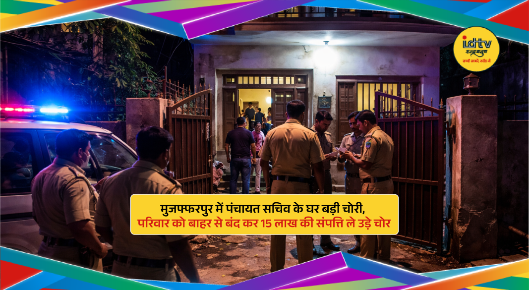 Police investigating theft at a house in Muzaffarpur after burglars stole cash and jewelry worth ₹15 lakh.