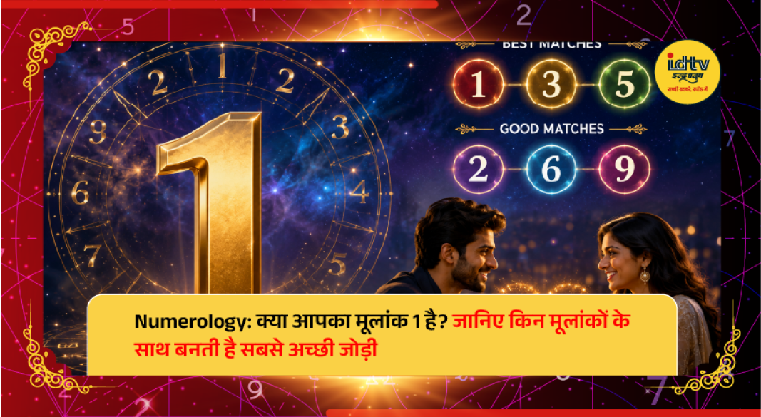 Numerology chart highlighting Life Path Number 1 compatibility with numbers 2, 3, and 9 for relationships.