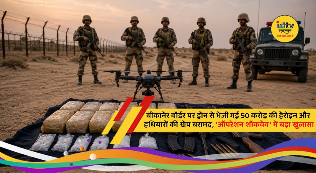Security agencies recover heroin and weapons dropped by a drone near the India-Pakistan border in Bikaner.