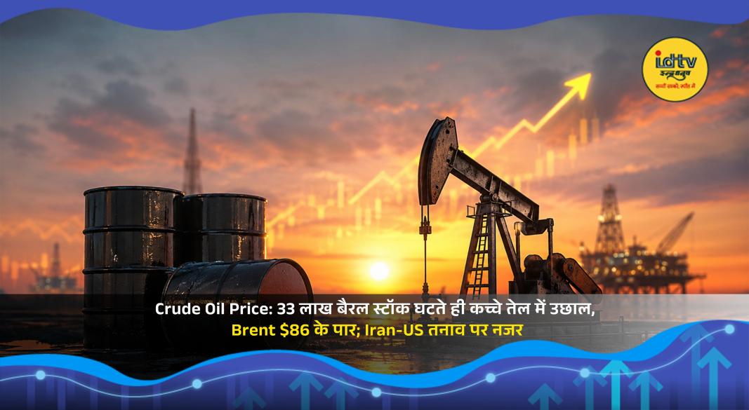 Crude oil prices rise above $86 as US inventories fall and Iran-US tensions impact global markets