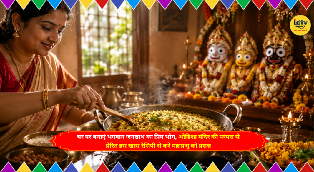 Traditional Odisha-style Jagannath Bhog Khichdi prepared as a satvik offering inspired by Puri Jagannath Temple traditions.