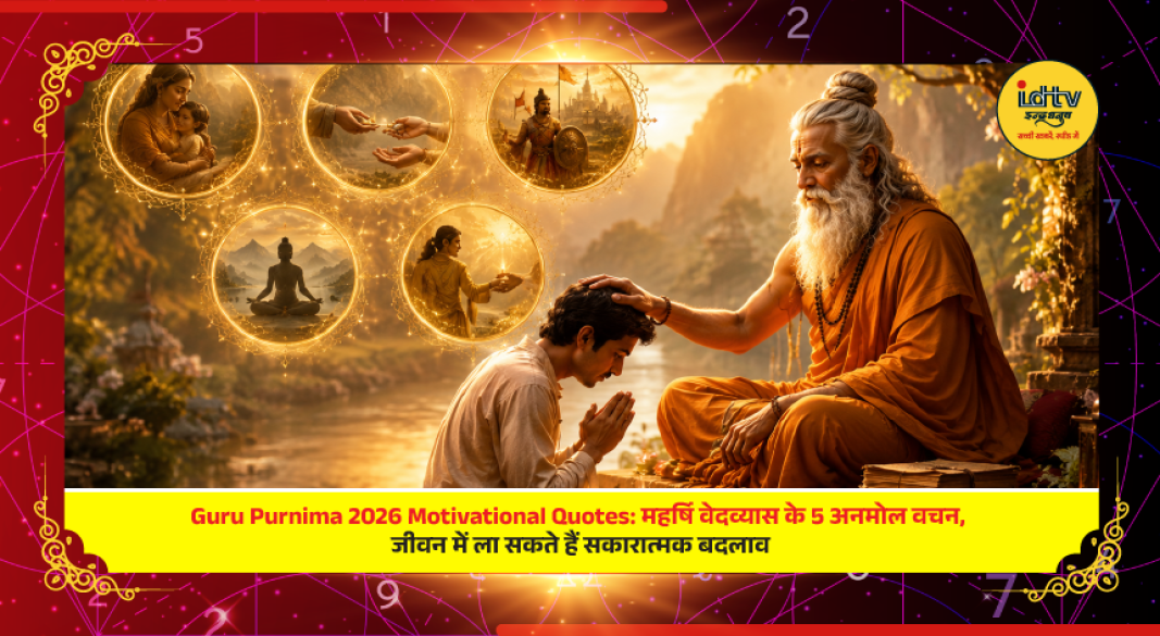 Guru Purnima 2026 featuring Maharishi Ved Vyas quotes on truth, forgiveness, service and righteous living