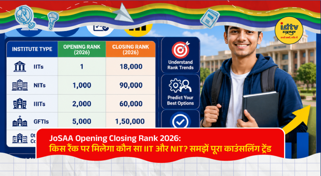 Students checking JoSAA 2026 opening and closing ranks for IIT and NIT admissions