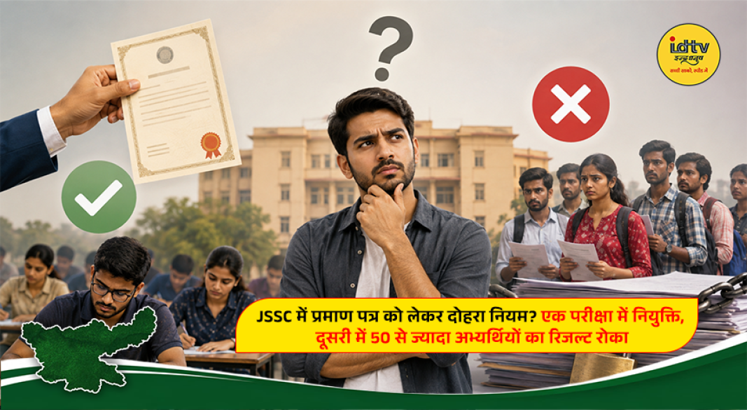 JSSC candidates protesting over different EWS and OBC-NCL certificate rules in recruitment exams
