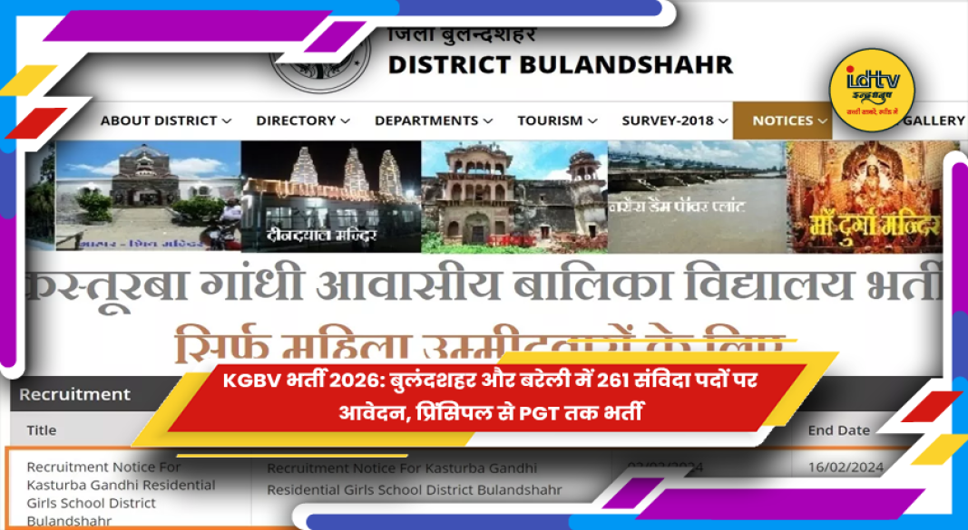 KGBV भर्ती 2026 के तहत 261 पदों पर वैकेंसी