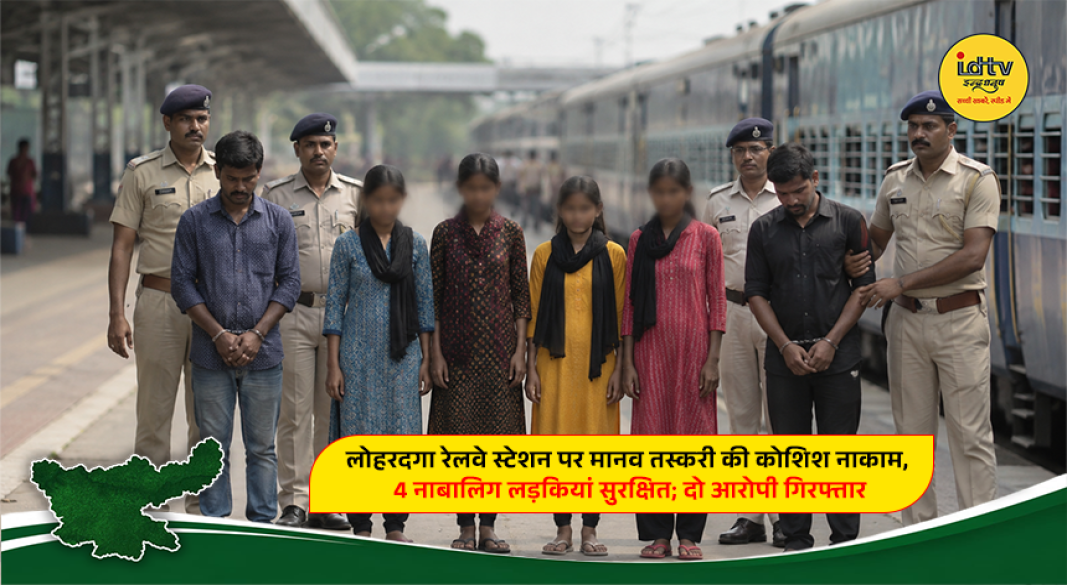 RPF and AHTU rescue four minor girls from suspected human trafficking at Lohardaga railway station