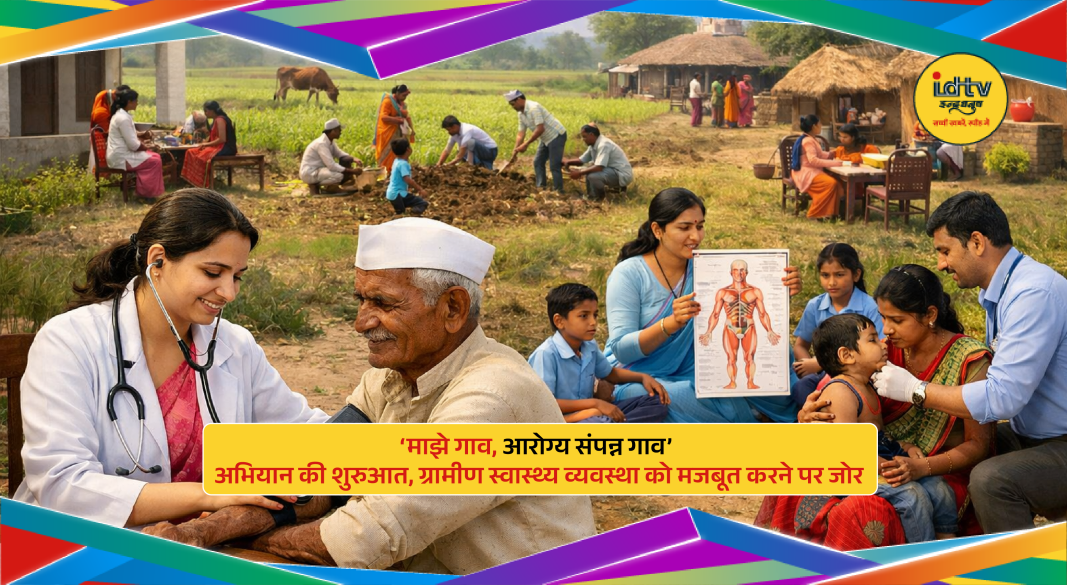 Maharashtra rural health campaign launch event with officials promoting healthcare awareness in villages