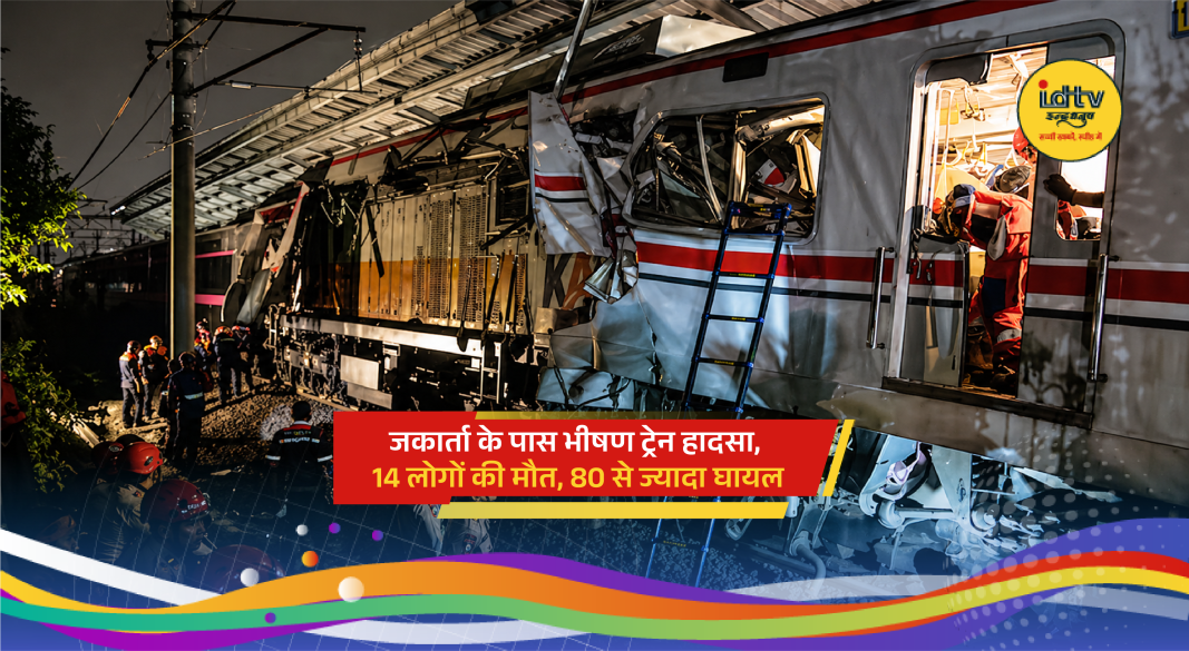 Rescue teams at train collision site near Jakarta after deadly crash in Bekasi Timur