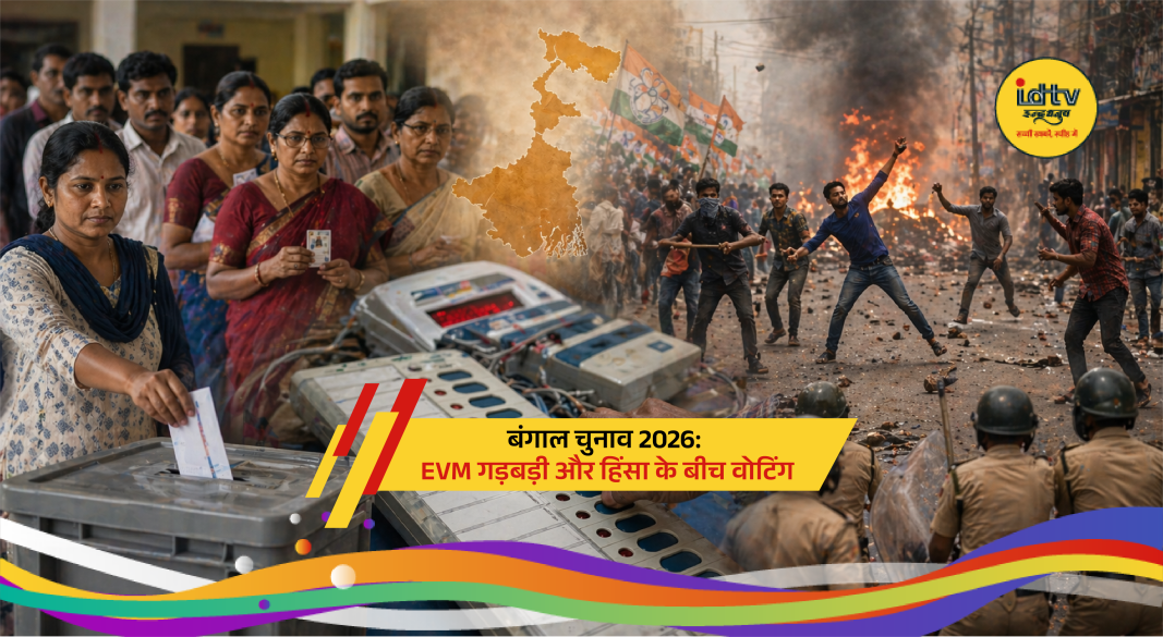 Voters queue at polling booths in West Bengal as EVM glitches and security concerns affect first phase voting