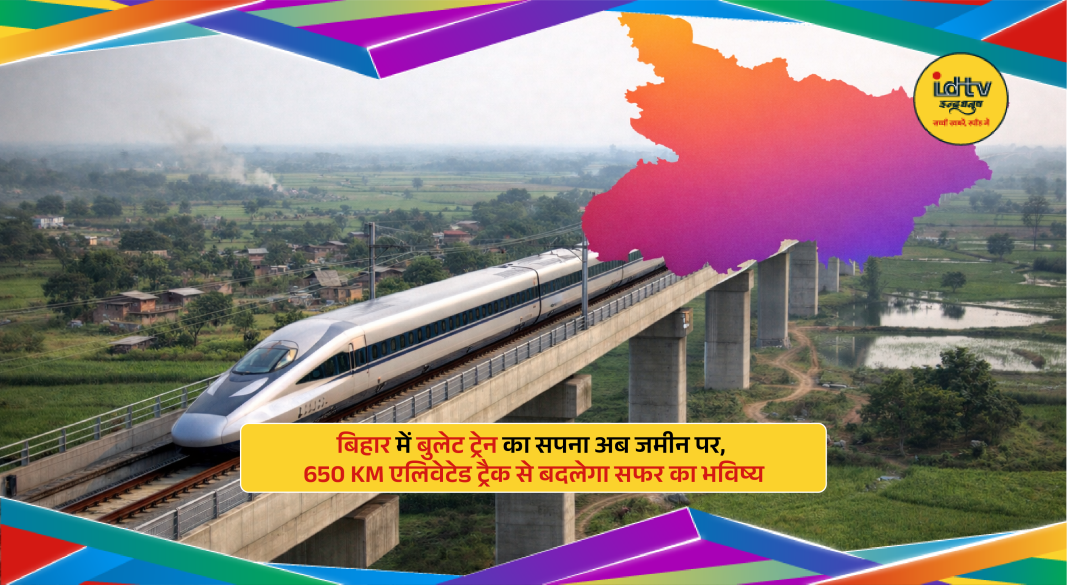 Proposed high-speed bullet train corridor passing through Bihar connecting Delhi, Patna, and Siliguri.