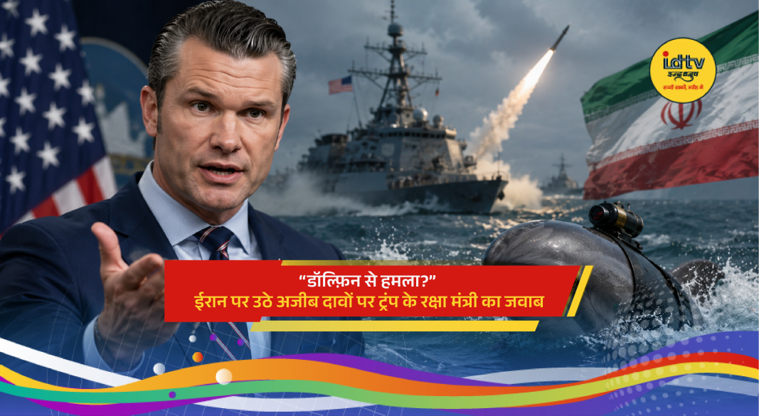 Dolphin with military gear concept image amid claims of Iran using marine animals as weapons