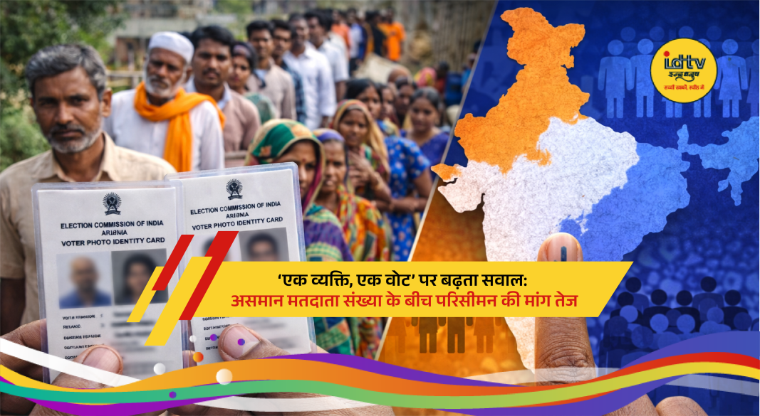 Indian voters standing in queue at polling booth highlighting unequal voter distribution across constituencies