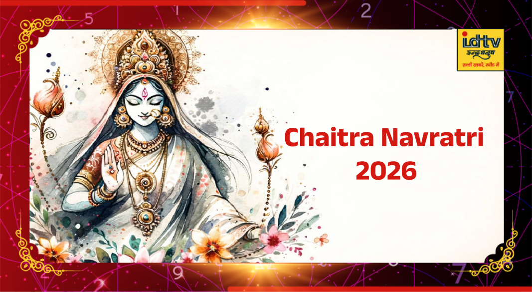 Goddess Durga idol decorated during Chaitra Navratri festival with devotees offering prayers