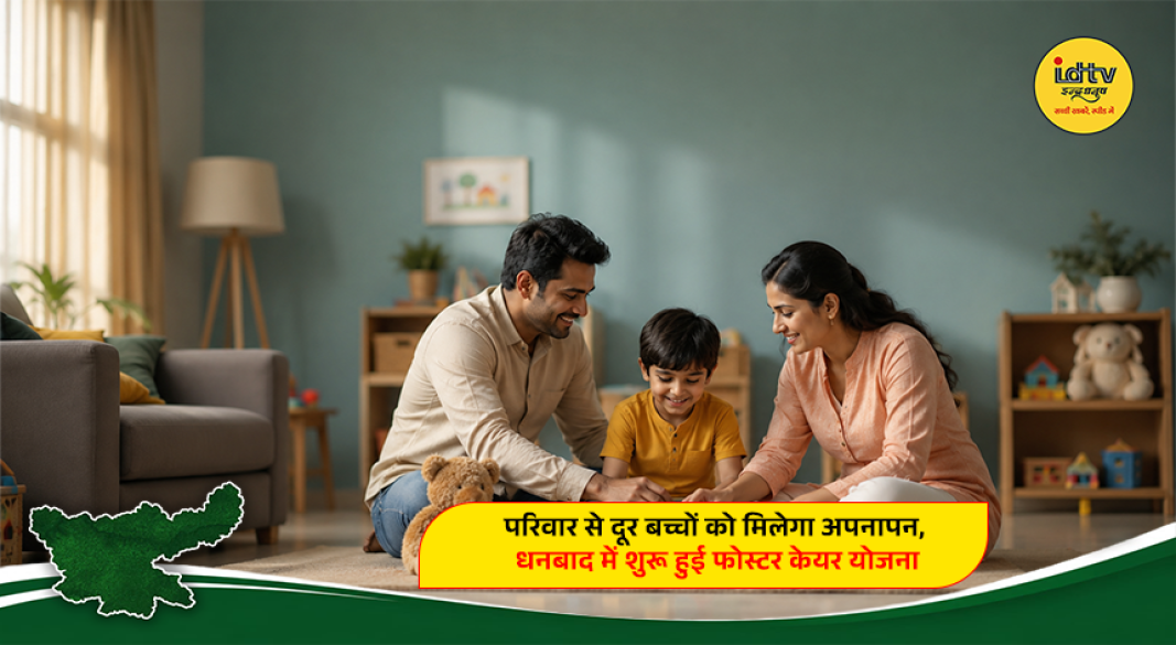 Child receiving care in a safe family environment under the foster care scheme in Dhanbad