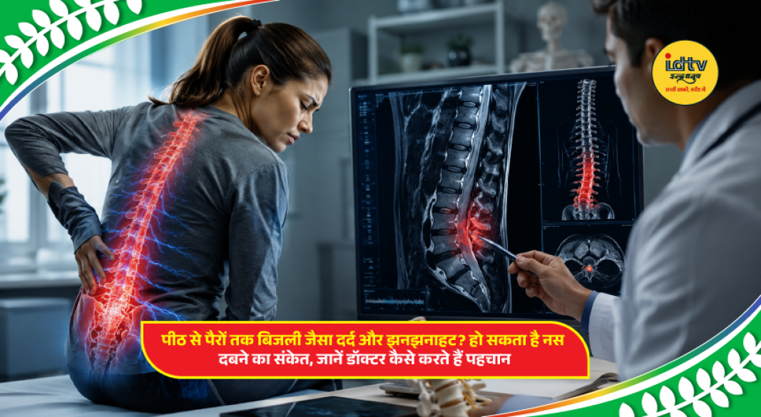 Person experiencing lower back pain radiating to the legs, highlighting nerve compression and sciatica symptoms.