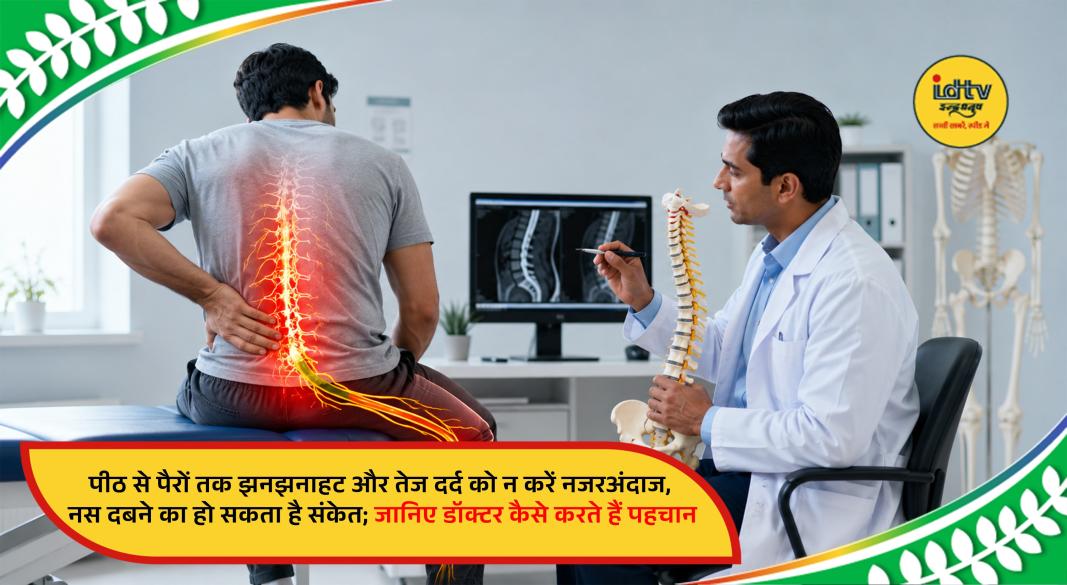 Person experiencing lower back pain radiating to the legs, illustrating symptoms of a pinched nerve and sciatica.