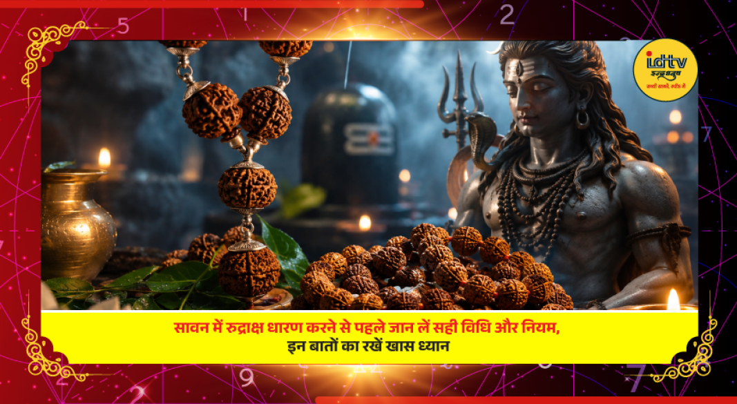 Rudraksha beads for Shravan month with Lord Shiva worship and traditional Hindu spiritual significance