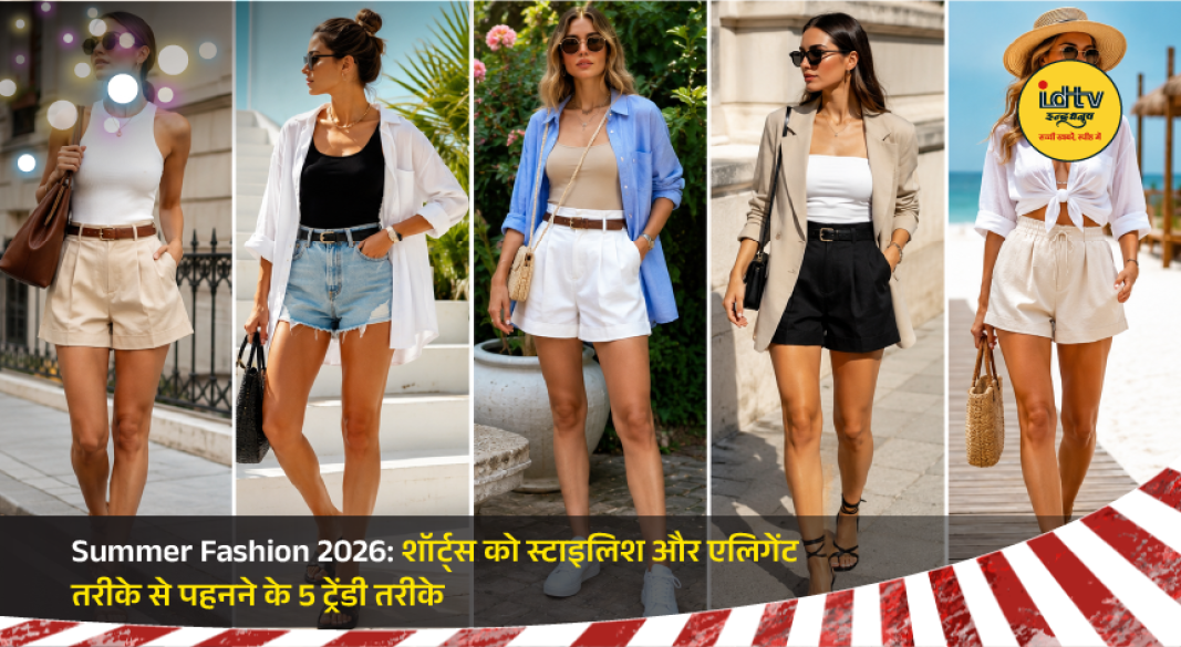 Trendy summer shorts styles showcasing satin, linen and denim looks for Summer Fashion 2026.