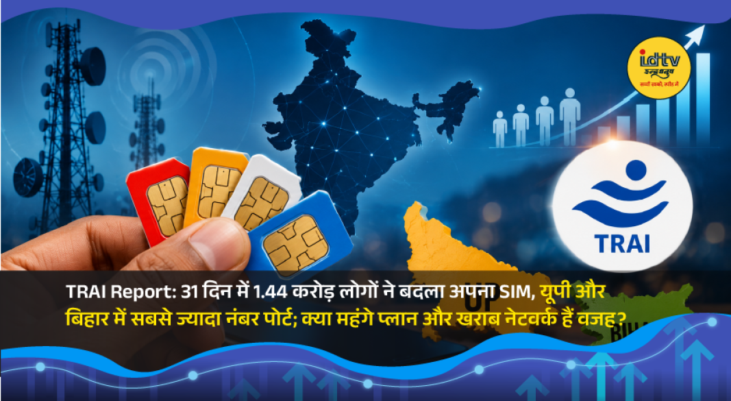 A person switching mobile networks on a smartphone as mobile number portability requests rise across India.