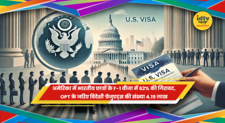 अमेरिका में भारतीय छात्रों के F-1 वीजा और OPT कार्यक्रम का प्रतीकात्मक दृश्य