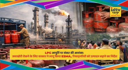 People standing in long queues outside LPG gas agency amid supply concerns in India