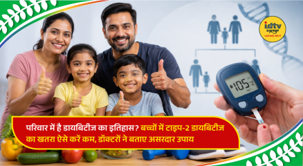 Parents encouraging a child to eat healthy food and stay active to help reduce the risk of type 2 diabetes.