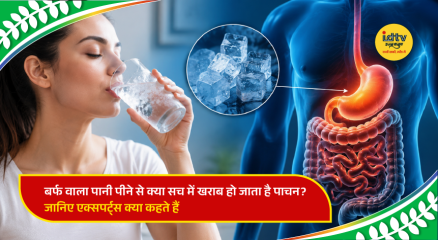 Glass of ice water placed beside a meal highlighting its impact on digestion
