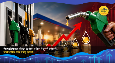 Fuel station worker refilling petrol as fuel prices rise again across major Indian cities.