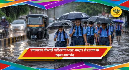 प्रयागराज में भारी बारिश और जलभराव के कारण स्कूल बंद
