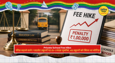 Private school building representing fee regulation action after authorities fined schools for violating approved fee hike limits.