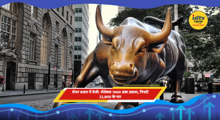 शेयर बाजार की तेजी दर्शाता बुल स्टैच्यू